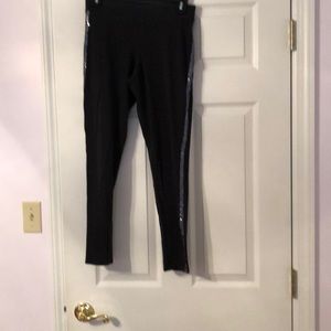 Pink brand black leggings w bling size medium
